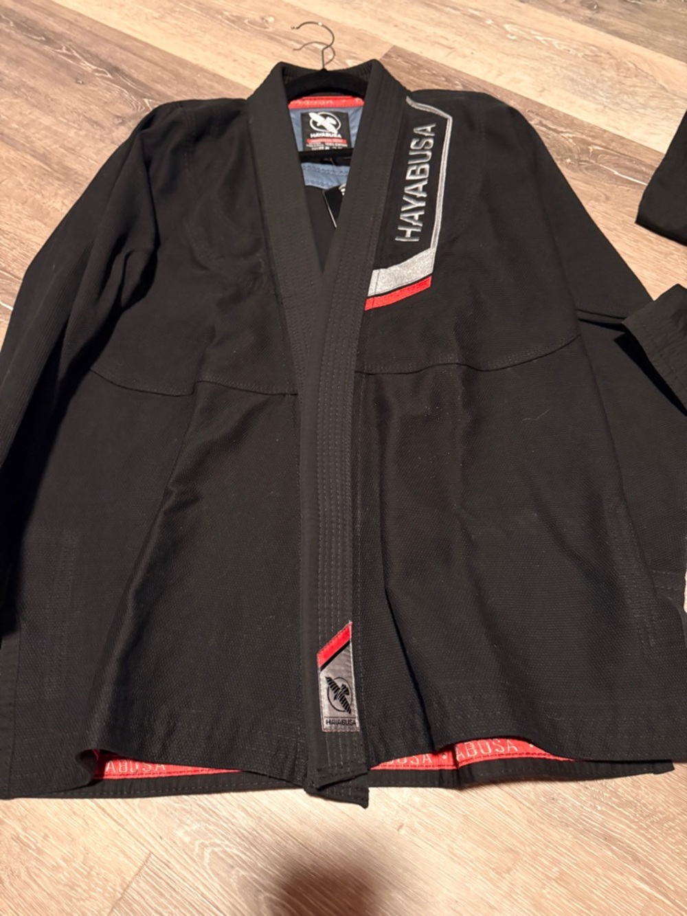 Hayabusa Men’s Black Jiu-Jitsu Gi Jacket - Black with Red & Gray *includes pants